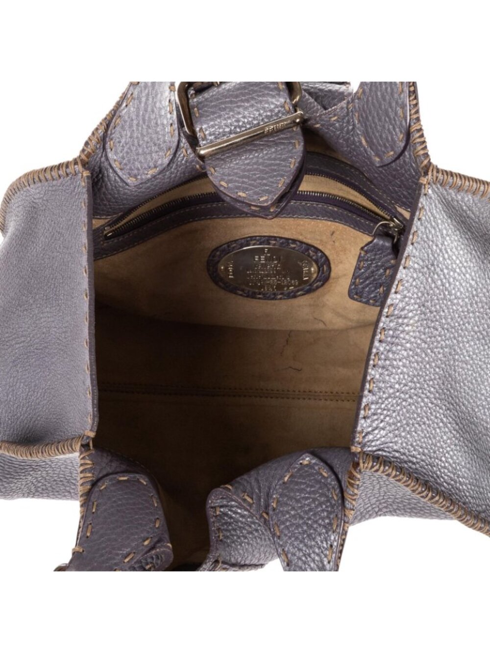 Fendi by the Way Top Handle Purple Grain Calf Leather - Picture 9 of 11